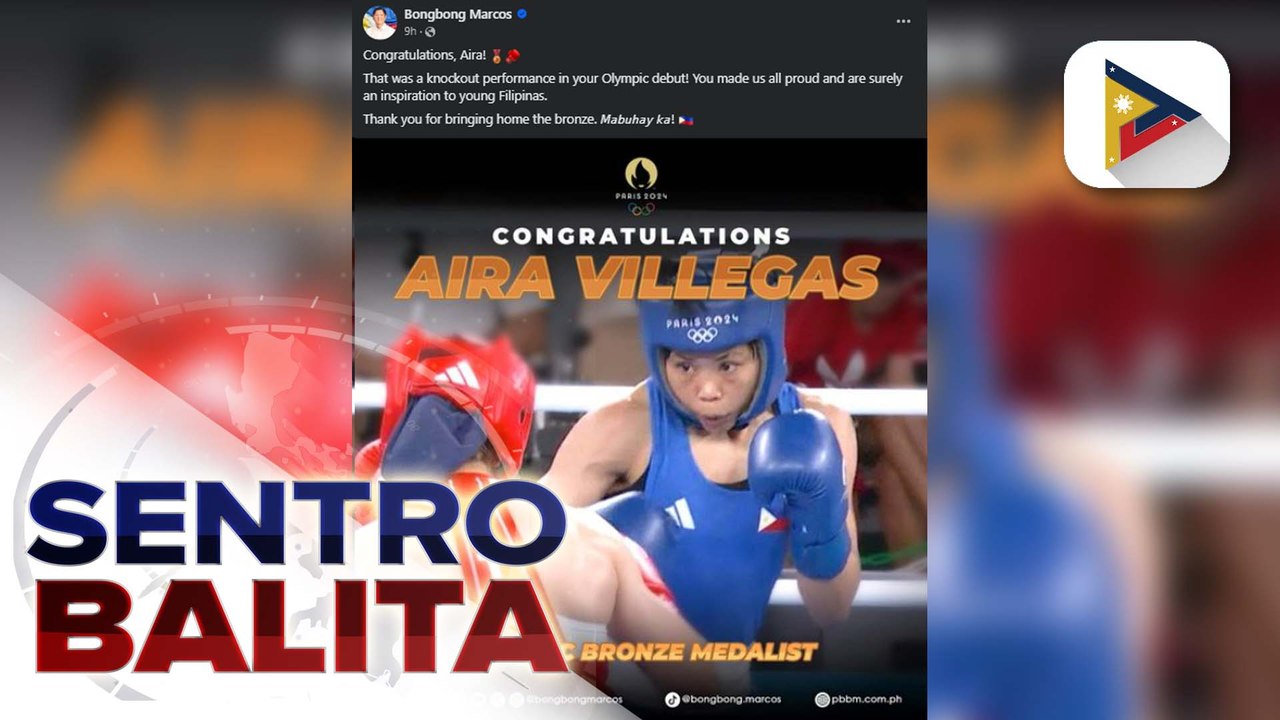 Filipina boxer Aira Villegas, binigyang-pugay ni PBBM at First Lady Liza Marcos; Villegas, tinawag na inspirasyon ng Pangulo