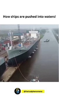 How Large ships are pushed into water | big ships | ship landing in water