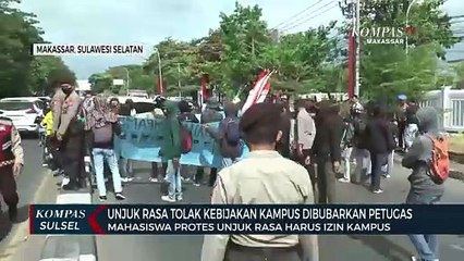 Unjuk Rasa Tolak Kebijakan Kampus Dibubarkan Petugas