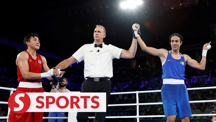 Fans celebrate Imane Khelif's win to reach the Olympic final