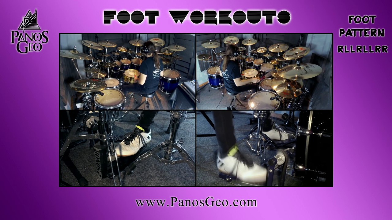 Drum Exercise | Foot Workouts (Part 348 - RLLRLLRR) | Panos Geo