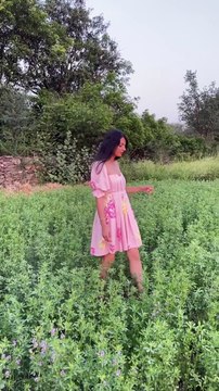 Eliza Dress - Pink Floral Pleated Dress with Pockets