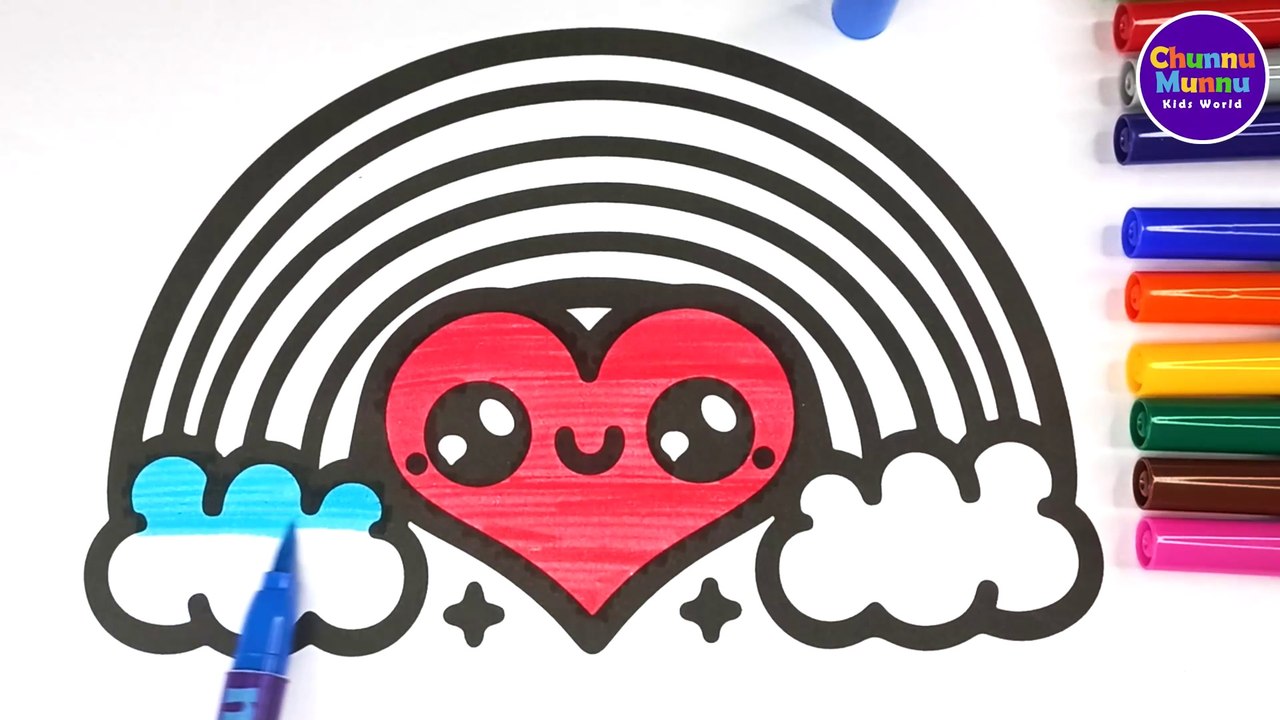 Simple Rainbow Cloud Coloring Page for Kids | Fun Painting & Coloring Activity for Toddlers ️