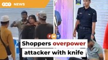 Shoppers overpower man holding ex-girlfriend at knifepoint in mall