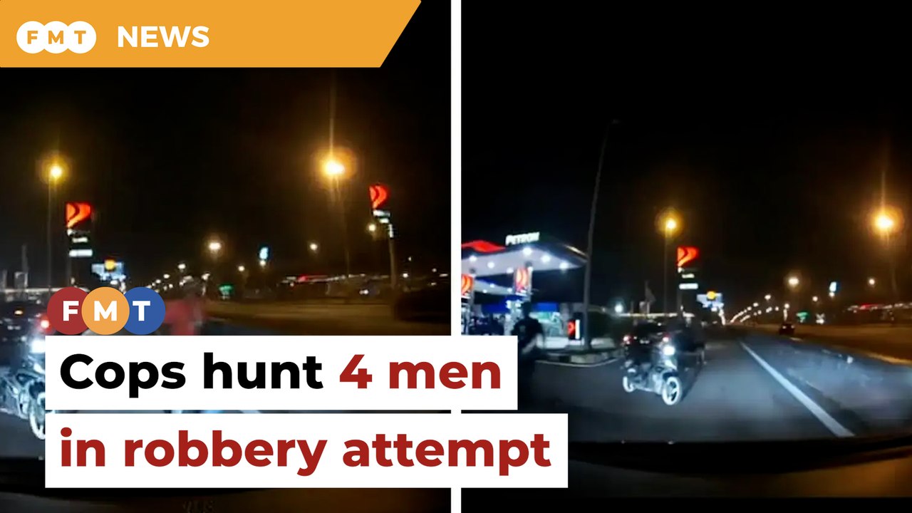 Cops hunting 4 men in robbery attempt near Kesas Highway petrol station