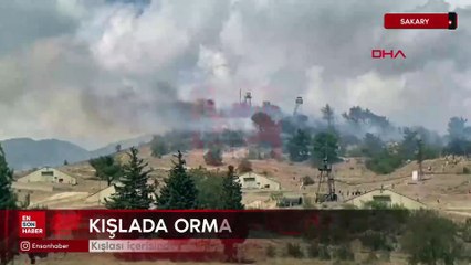 Sakarya’da kışlada orman yangını