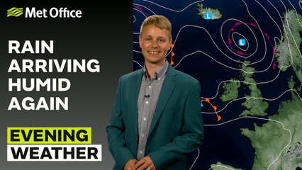 Met Office Evening Weather Forecast 07/08/24 - Rain approaching from the southwest