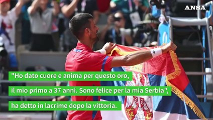 Djokovic d'oro: "Ho dato anima?e sangue per questo titolo"