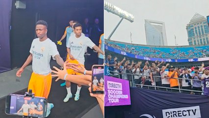 La emocionante entrada del Real Madrid al estadio 'Bank of America' ante su duelo contra el Chelsea