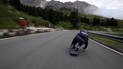 Longboarding Raw Run in the Dolomites