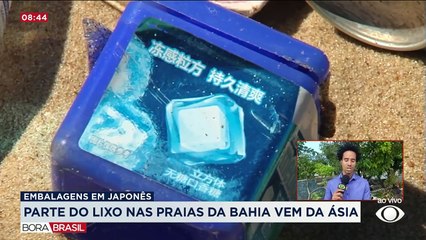 Praias da Bahia são contaminadas por lixos vindos da Ásia