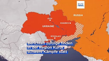 Video herunterladen: Ukraine greift russisches Grenzgebiet an, tausende Menschen fliehen aus der Region Kursk