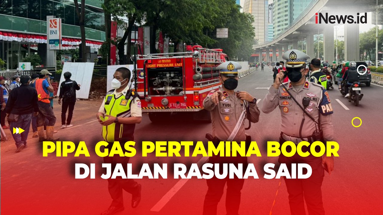 Pipa Gas Pertamina Bocor Terkena Proyek Galian di Jalan Rasuna Said, Arus Lalin Dialihkan
