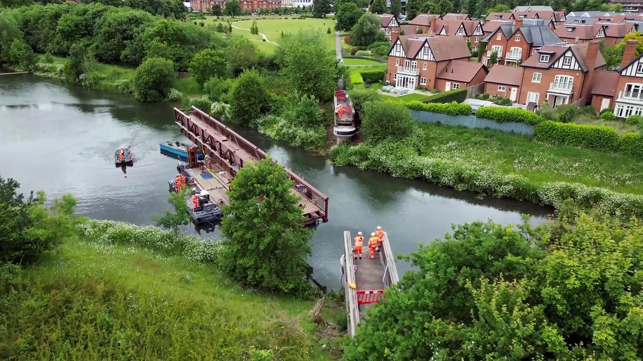 Bucks Herald-08-08-24-New Berry Hill bridge floated into place