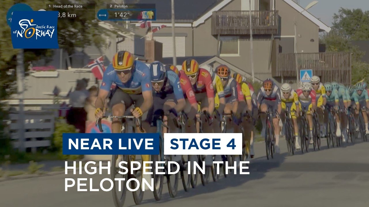 High speed in the peloton Stage 4 Arctic Race of Norway 2024