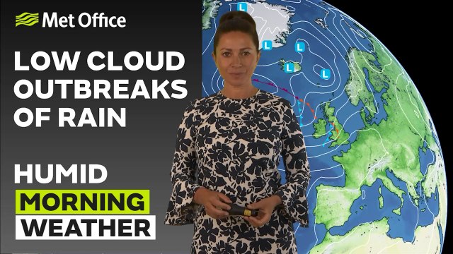 Met Office Morning Weather Weather Forecast 08/08/24 - Rain pushing towards the north east