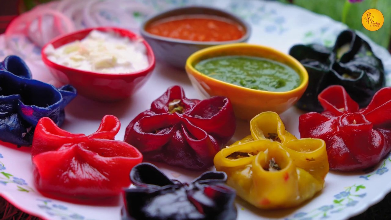 Snack टाइम को बनाएं खास रंग-बिरंगे Open  मोमोज के साथ | Mina ki rasoi #snacks #food #momos