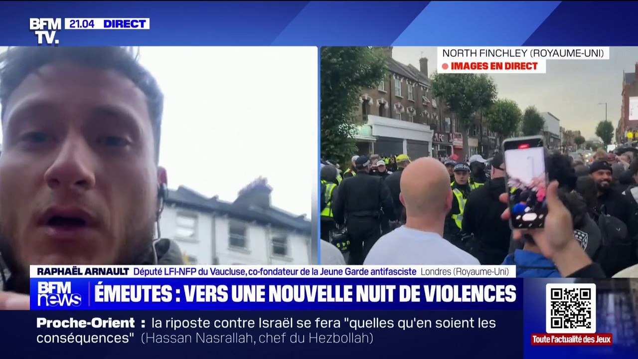 "C'était une évidence de me rendre ici en tant qu'anti fasciste": Raphaël Arnault (député LFI-NFP du Vaucluse) s'est rendu à Londres pour participer aux manifestations anti racistes