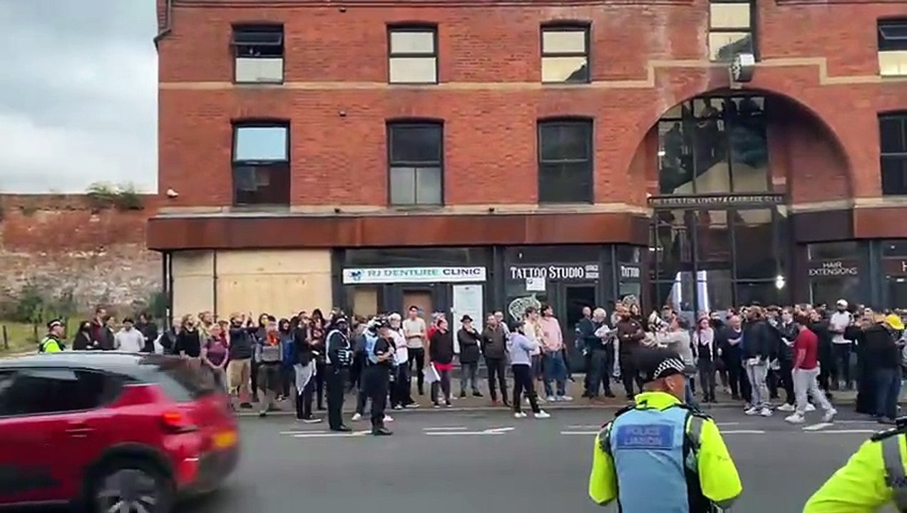 Peaceful protestors in Preston rally together to stand up against violent and racist riots