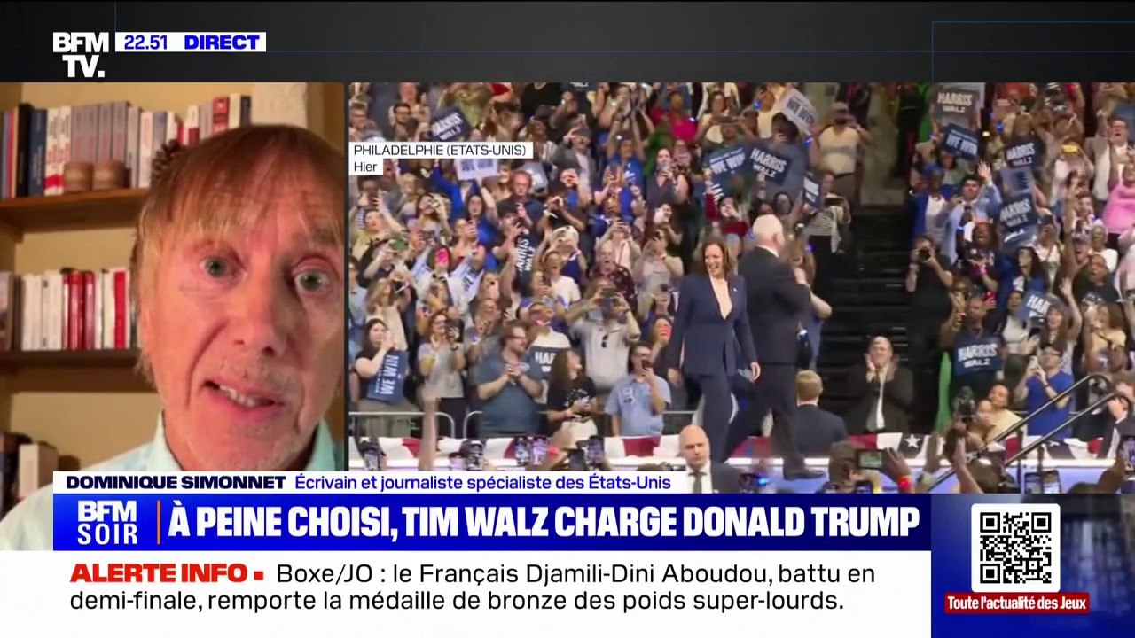 Dominique Simonet (journaliste spécialiste des États-Unis) sur Kamala Harris et Tim Walz: "C'est un binôme complémentaire"