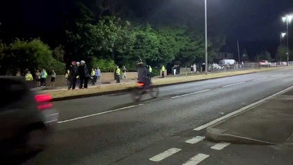 Bikers at Chatham Innovation Centre protest