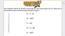 Uma resistência elétrica de 20 Ohm e percorrida por uma corrente