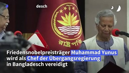 Bangladesch: Nobelpreisträger Yunus als Regierungschef vereidigt