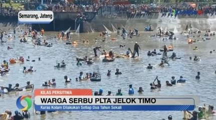 Warga Serbu PLTA Jelok Timo yang Dikuras untuk Berburu