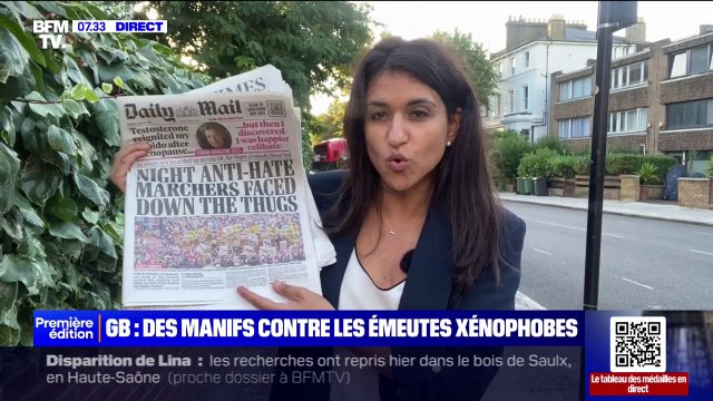 Royaume-Uni: les unes de la presse britannique au lendemain des manifestations contre les émeutes xénophobes