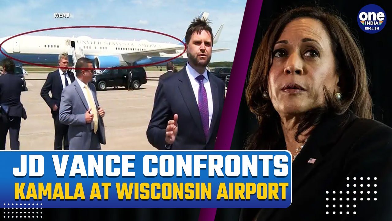 ‘My Future Plane': JD Vance Confronts VP Kamala Harris at Wisconsin Airport | Viral Video| Watch