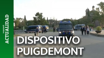 Imágenes del dispositivo policial para recibir a Puigdemont