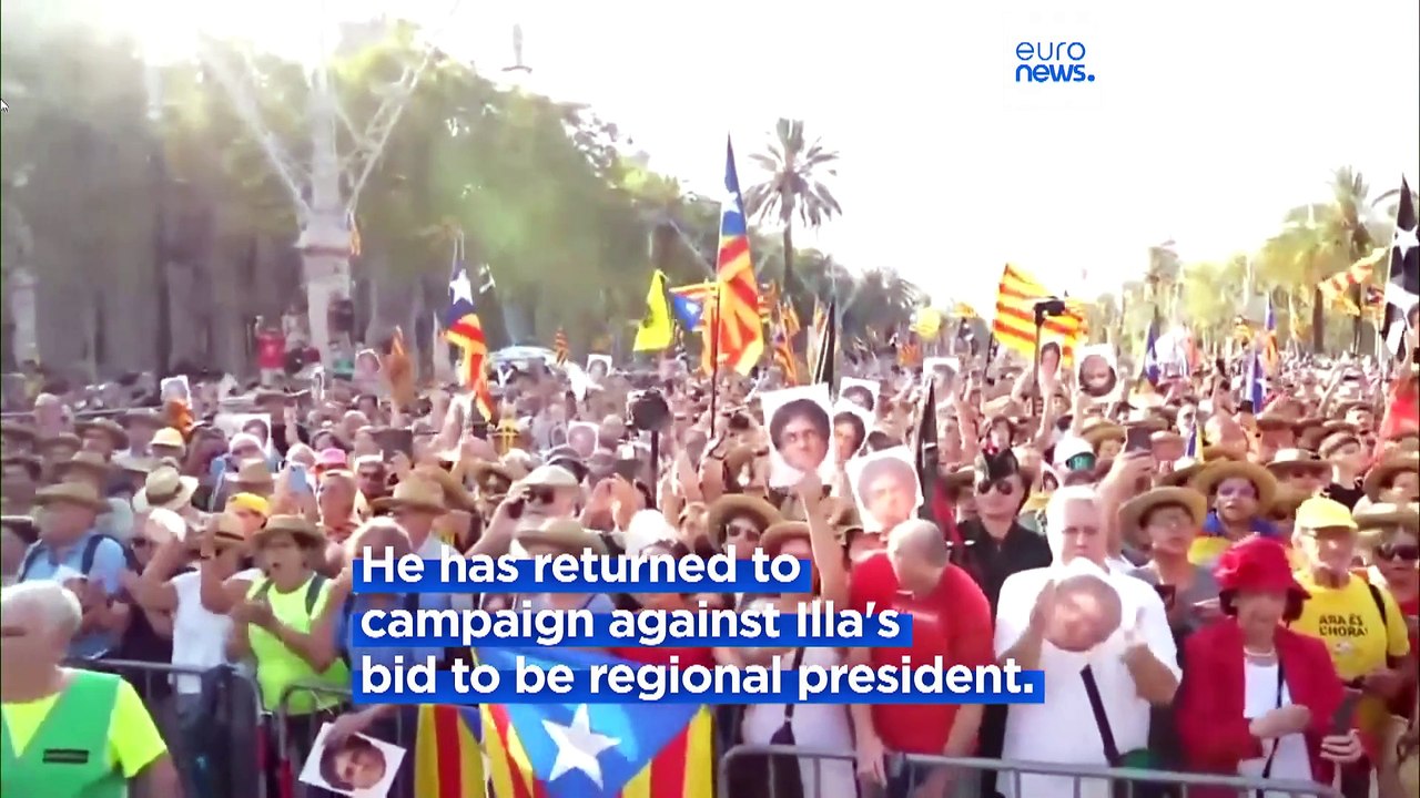 Police search for Puigdemont after leading Barcelona rally in surprise return to Spain
