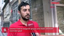 Feci olay! Baygınlık geçirip yola düştü; otomobil kafasının üstünden geçti