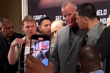 Canelo Álvarez amenaza a Edgar Berlanga en el cara a cara: "Te voy a dar la chin...a de tu vida"