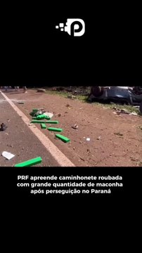 PRF apreende caminhonete roubada com grande quantidade de maconha após perseguição no Paraná