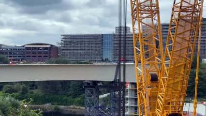 New Sunderland footbridge starts to take shape over River Wear