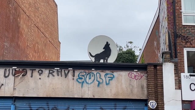 Banksy unveils howling wolf as next piece in animal-themed street art collection