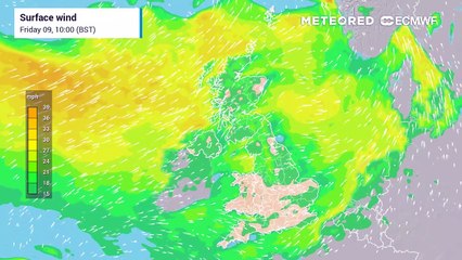 Heavy rain and strong winds but turning warm again over the weekend