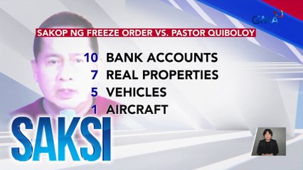 Bank Account Properties of Pastor Apollo Quiboloy Under Freeze Order by CA | Saksi