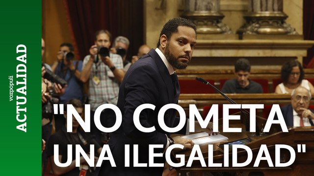 Garriga (VOX) pide que la mesa del Parlament no cometa una ilegalidad aplazando el pleno