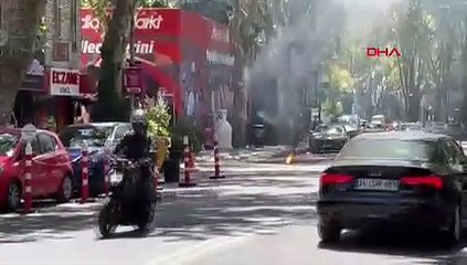 İstanbul'da ilginç anlar: Yer altından alev çıktı