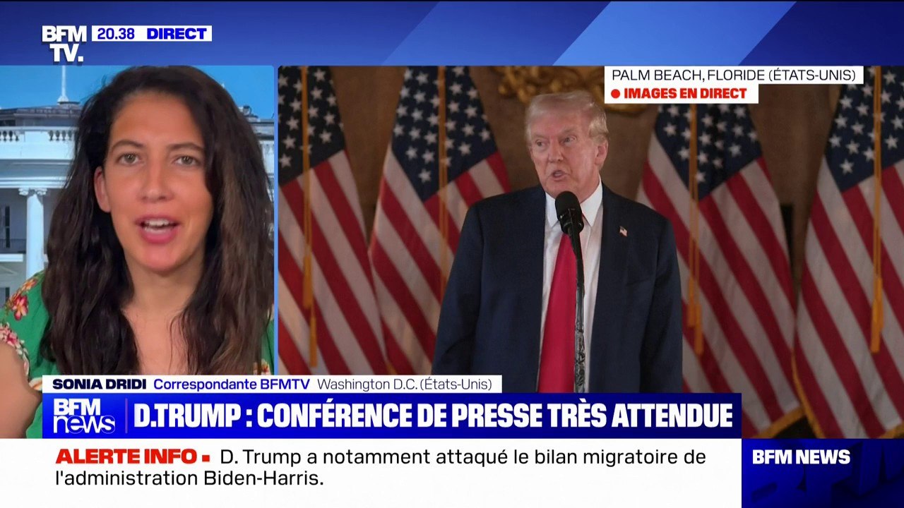 États-Unis: Donald Trump donne une conférence de presse à Mar-a-Lago, en Floride, dans le cadre de sa campagne