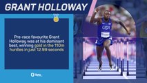 Medal Alert - Grant Holloway wins the men's 110m hurdles