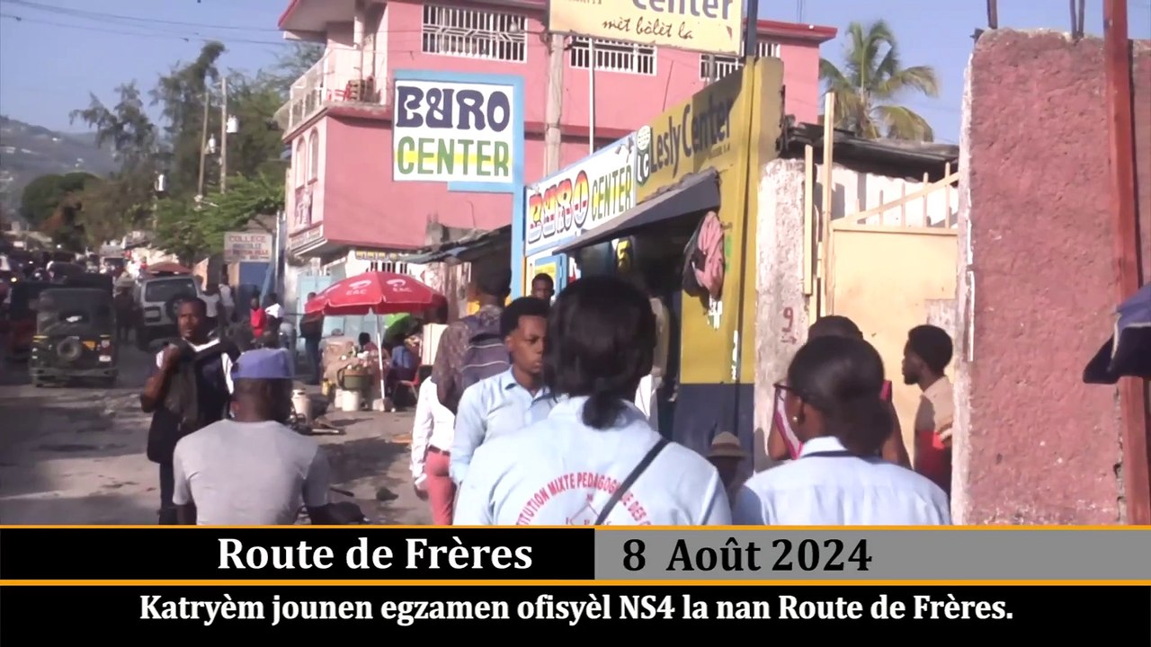 4èm jounen egzamen bakaloreya yo nan maten jedi 8 Dawout 2024 la, nan divès sant Dèlma, Wout Frè.