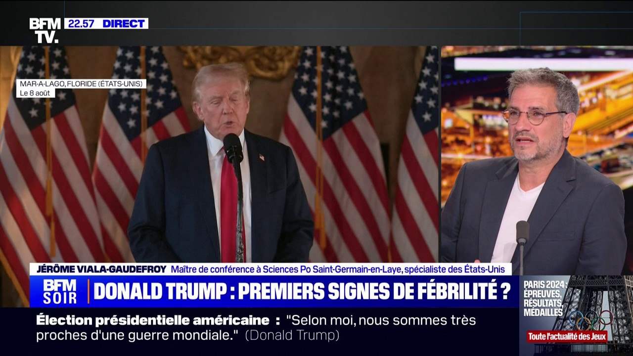 Jérôme Viala-Gaudefroy (spécialiste des États-Unis), sur la conférence de presse de Donald Trump: "Ce qu'on a vu, c'est un Donald Trump sur la défensive, il était assez nerveux"