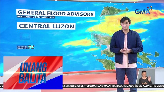 General flood advisory, itinaas ng PAGASA sa ilang bahagi ng Central Luzon - Weather update today as of 7:23 a.m. (August 9, 2024) | Unang Balita
