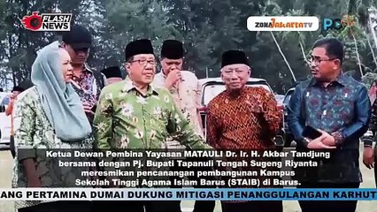 AKBAR TANDJUNG RESMIKAN PENCANGANGAN PEMBANGUNAN KAMPUS STAIB DI TAPANULI TENGAH