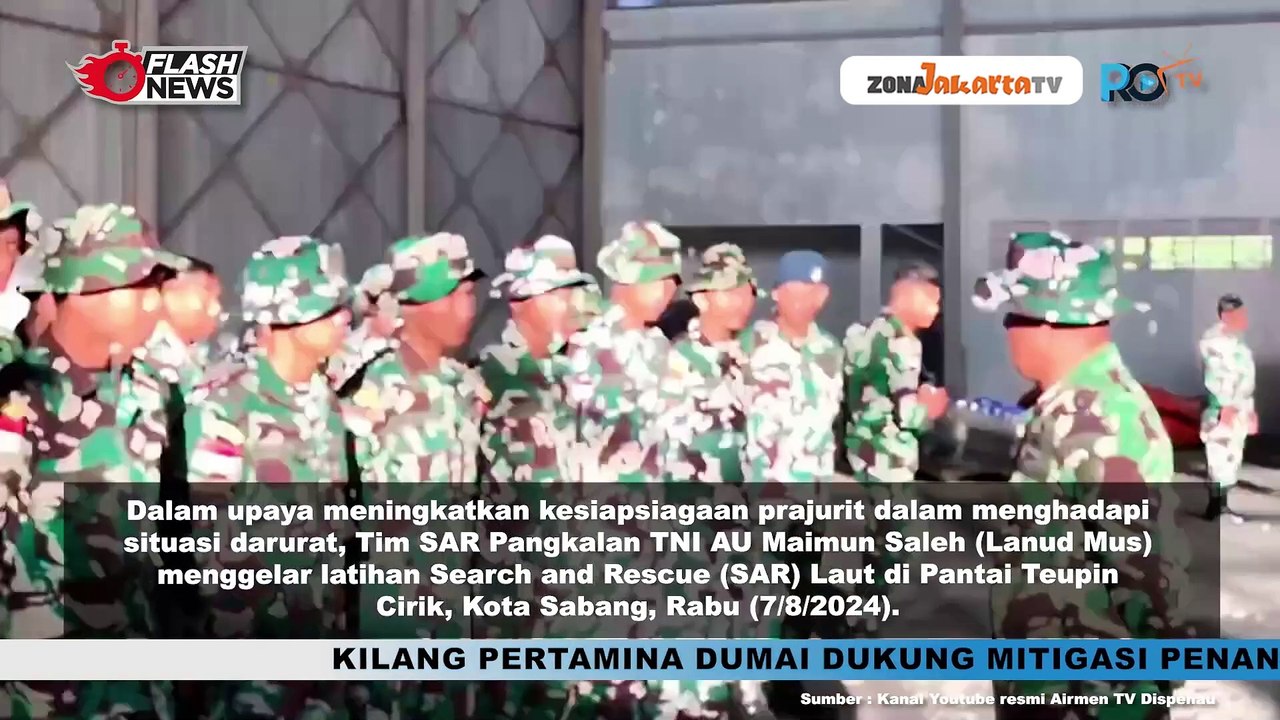 LANUD MAIMUN SALEH GELAR LATIHAN SAR LAUT DI PANTAI TEUPIN CIRIK SABANG