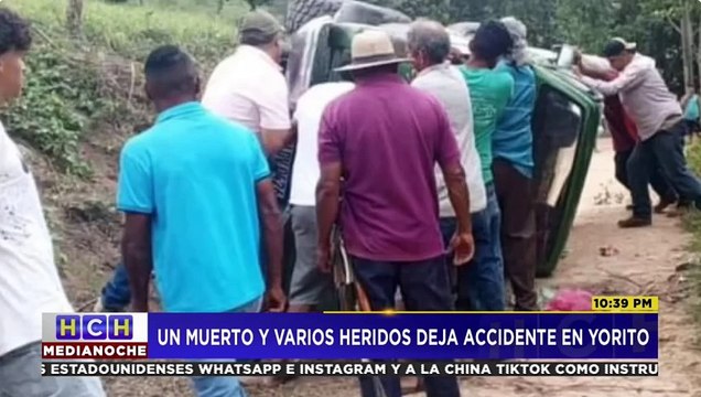 Accidente vial deja un muerto y varios heridos en Yorito, Yoro