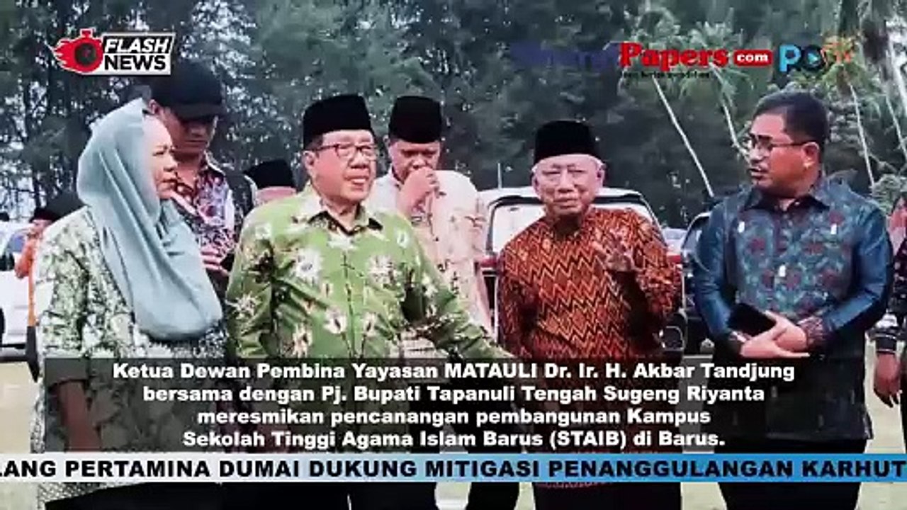 Akbar Tadjung Resmikan Pencangangan Pembangunan Kampus Sekolah Tinggi Agama Islam di Barus, Tapanuli Tengah